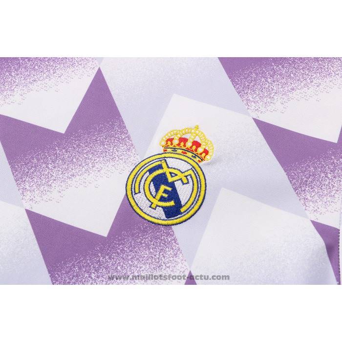Maillot Entrainement Real Madrid 2022-2023 Blanc et Purpura